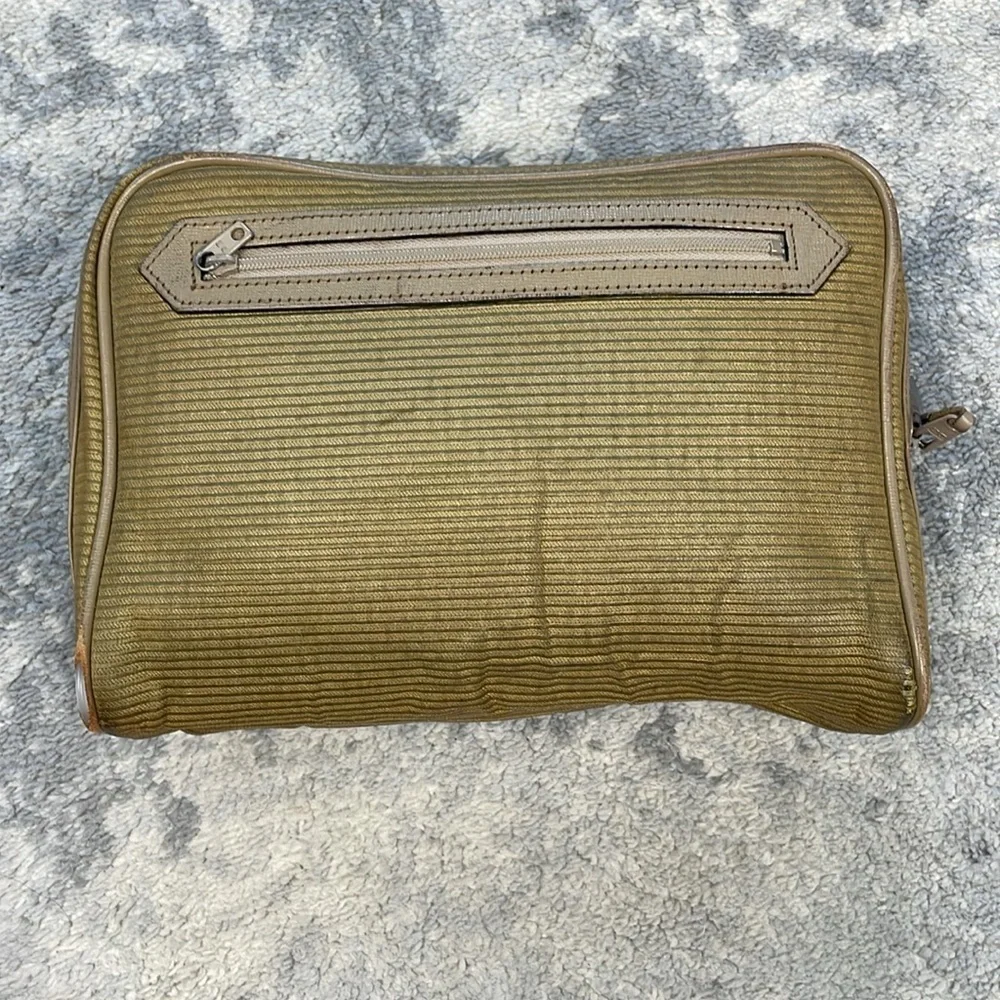 Vintage YSL Yves Saint Laurent Zip Pouch Clutch Toiletry Case Bag